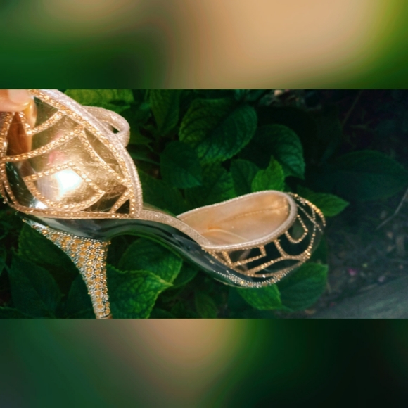 Gold Rhinestone Heels - Picture 5 of 5